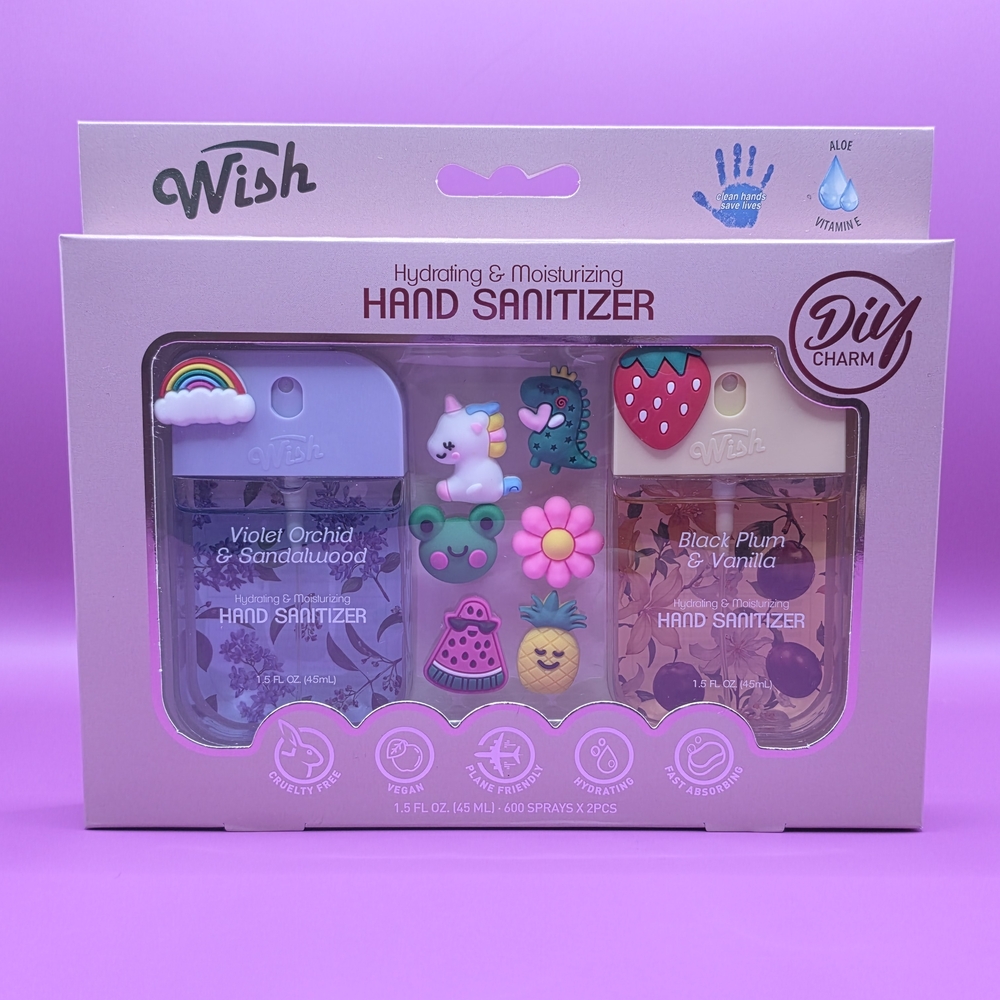 Wish DIY Charm Hand Sanitizer Set - Purple and Black